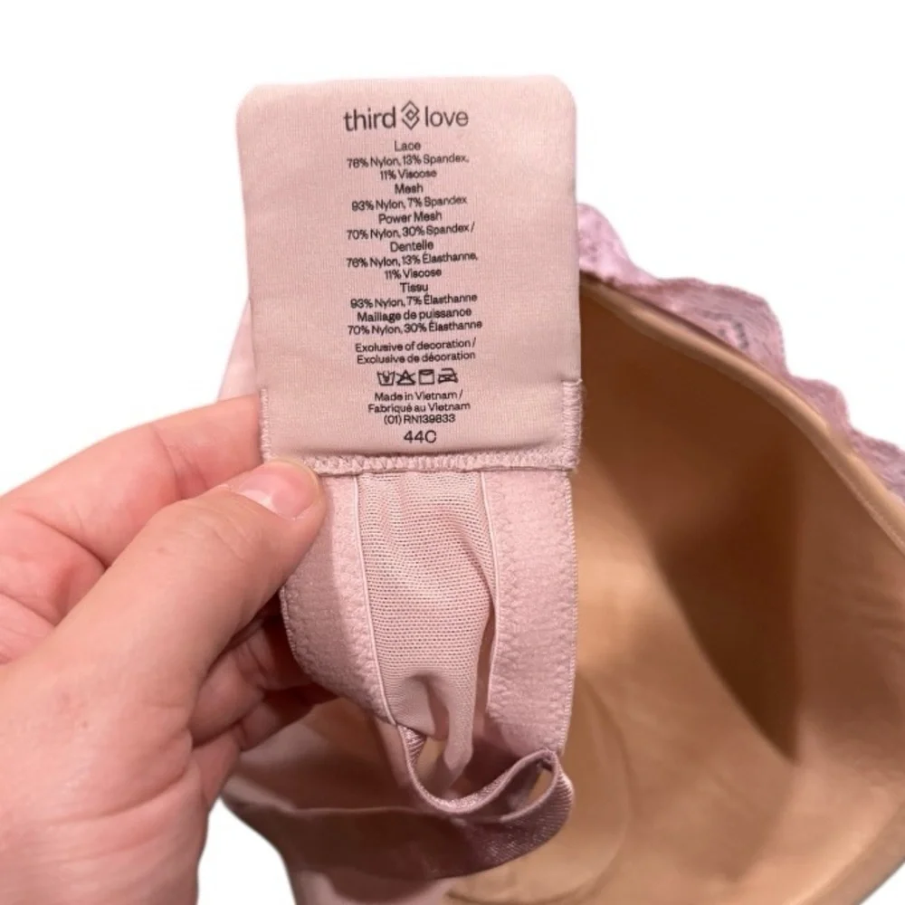 ThirdLove Lace Underwire Bra Removable Push-up inserts.